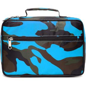 BLUEFAIRY Kids Adventure Bible Cover for Boys Scout Camping Field Handbook Book Carrier Carrying Bag Protective Case Journal Holder Organizer Camouflage Nylon Waterproof Christmas Gift (Blue Camo)