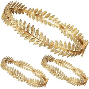 Roman Laurel Wreath Gold Crown Leaf Headband Greek Goddess Headpiece for Women Men Party Wedding Accessories