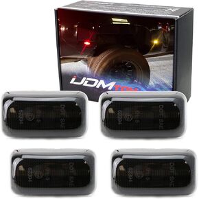 iJDMTOY عدسة مدخنة كهرماني/أحمر كامل LED مصابيح خلفية مزدوجة متوافقة مع Chevy/GMC 2015-up 2500HD 3500HD سرير مصد مزدوج العجلات، مدعوم بإجمالي 60 مصباح LED