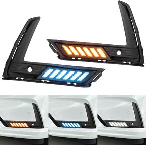 ALAVENTE 2PCS LED Front Bumper Fog Light for Honda CR-V CRV Daytime Running Lights 2023 2024 with Amber Turn Signal Light, White/Yellow/Blue/Sequential Flash with Sensor Hole