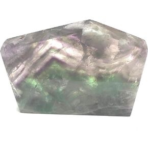 Crystal Collection Fluorite Slab - Large 3" Piece in Velvet Bag