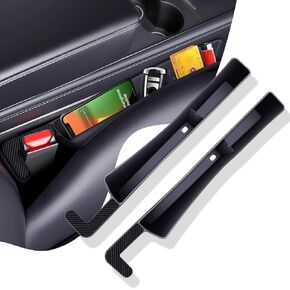 2PCS Car Seat Gap Filler Organizer,Multifunctional Car Gap Fillers with USB and Phone Holder, Universal Car Seat Storage Organizer Between Seats for Phone, Keys, Eyeglasses(Black)