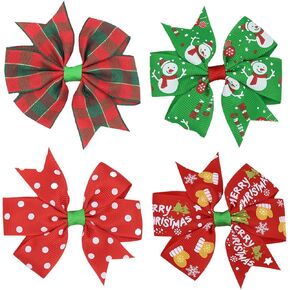 Christmas Bow Clip Green Buffalo Plaid Hair Clip Xmas Hair Accessories for Girls Baby Hair Clips Alligator Clip Non-slip Christmas Holiday Gift for Hair 2PCS