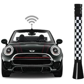 3 Inch Checkered Flag Short Antenna for BMW Mini Cooper (2001-2022), Mini Cooper Antenna Replacement Mast