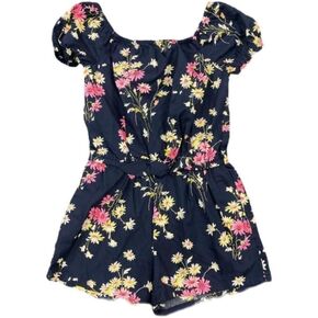 Short Puff Sleeve One Piece Girls Romper