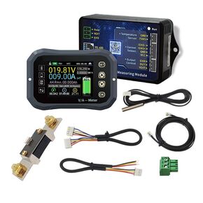 400A Bluetooth Battery Monitor with Shunt 0-120V + 2.4'' HD LCD Display, Support APP Control Coulometer Wireless Voltage Current Meter for RV Boat Golf Cart Battery Meter