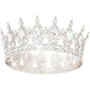 Crown for Women, KC Gold Rhinestone Queen Crown, Elegant Tiara for Bridal, Birthday & Costume Events, Crystal Princess Hair Accessories