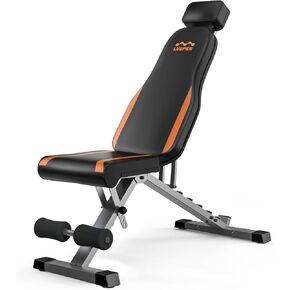 Lusper Adjustable Weight Bench Foldable - 660/800 Lb Stable Workout Bench, Extended head and neck protection design, 3 Sec Fast Folding Multi-Purpose for Full Body Workout