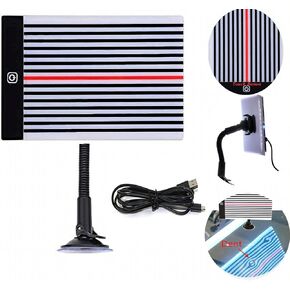 Paintless Dent Repair Tools Adjustable LED Strip Line Board Car Body Led Stripe Line Tool Find Dent Lighted Reflector 3 Different Brightness Control Dent Removal Fix Tool with Holder USB Line