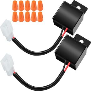 LED Flasher Relay Motorcycle Indicator Relay 2 Pin Turn Signal Relay FIX LED Bulbs Hyper Flash 12V Electronic Relay, 2 PCS