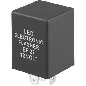 Electronic LED Flasher Relay Fix, 5 Pin EP27 Turn Signal Flashers Universal for Car Durable Plastic Black