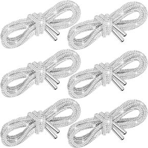 CLESDF Bling Rhinestone Shoe Laces, Round Sweatshirt Drawstring Replacement, Crystal Glitter Rope for Sneakers Pants Shorts