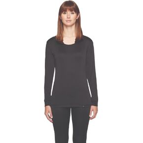 Terramar Women's 100% Silk Thermasilk Pointelle Scoop Shirt Baselayer