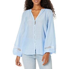 GUESS Women's Long Sleeve Ryan Voile Top