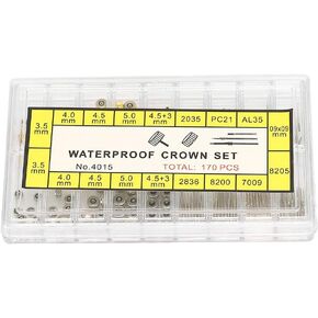 Watch Stem Extender Stainless Steel Watch Repair Kit Crowns Gaskets Repair Replacement Tool Accessory with Box for Men Women Watches Rings