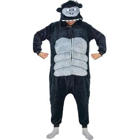 Adult Onesie Gorilla Costume Animal One Piece Pajamas Halloween Homewear Jumpsuit Women Unisex Sleepwear