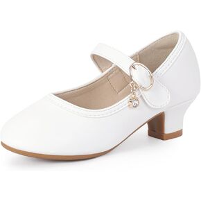 Hehainom Girls Dress Shoes Low Heels Flower Girl Mary Jane Princess School Wedding Party Toddler Little Kid Pump Shoes