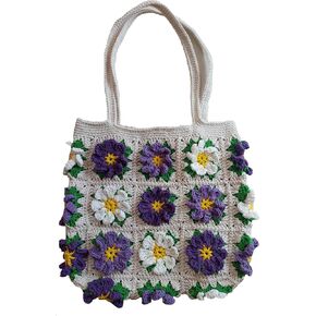 Crochet Cosmos Multi Color Bag and Shoulder Bag