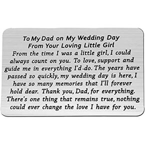 AKTAP Father Daughter Jewelry To My Dad On My Wedding Day From Your Loving Little Girl Wallet Card Insert For Father Of The Bride (Loving Little Girl Wallet Card)