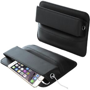 2 Pack Car Seat Gap Filler Organizer Leather Car Organizer front Seat, Holds Phone, Money, Cards, Keys, Remote, Car Interior Accessories, (2 Pack Black)
