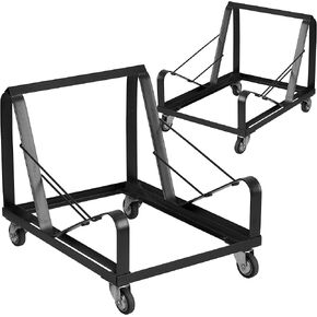 Flash Furniture 2 Pack HERCULES Series Black Steel Sled Base Stack Chair Dolly