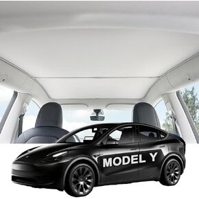New Version Sunshade Roof for Tesla Model Y,Foldable Model Y Accessories[Heat-Insulated, UV-Proof, no-Sagging] Gen Heat,Gen Glass Roof Sun Shade for Tesla Model Y 2020-2024 in Kuwait