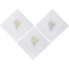 Mantieqingway Mens Handkerchiefs Cotton 3Pcs Pocket Squares Set for Men/Women, Hankies for Daily Wedding Party Banquet