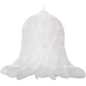 White Bells Honeycomb Paper Decorations - 9'', 3 Count - Elegant Paper Party Decor for Weddings, Showers, and Celebrations