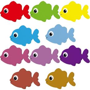 250 Pieces Fish Cutouts Paper Set - Assorted Colors Die Cuts for Classroom Decor, DIY Craft Projects, Bulletin Board Displays, and More