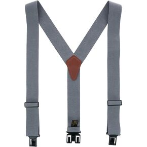 Perry Products SN200 Men's Clip-On 2-in Suspenders(Tall, Gray)