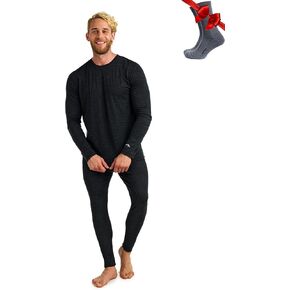 Merino.tech مجموعة رجالية من صوف ميرينو - ملابس داخلية حرارية خفيفة الوزن من صوف ميرينو للرجال من الأعلى والأسفل in Kuwait
