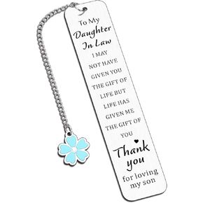 Daughter in Law Gifts Daughter Bookmarks for Women Daughter in Law Birthday Gifts from Mother in Law Anniversary Wedding Gifts for Women Men Mothers Day Gifts from Mother in Law Christmas Gifts
