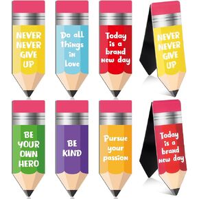 Whaline 60Pcs Back to School Magnetic Bookmarks Colorful Pencil Shaped Inspirational Book Marks Cute Magnet Page Clips for Students Teachers Book Lovers Reading Gifts in Kuwait