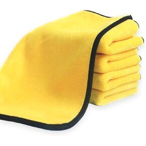 Microfiber Towels for Cars 4 Pack, Non-Scratch Microfiber Cleaning Cloths for Auto Detailing Polishing Waxing, Absorbent and Reusable Cleaning Rags for Windows Car Household, 15.7x15.7