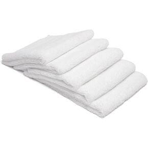 Autofiber Zeroedge Detailing Towel (Pack of 5) Edgeless Microfiber Polishing, Buffing, Window, Glass, Waterless, Rinseless, Car Wash Towels (White)