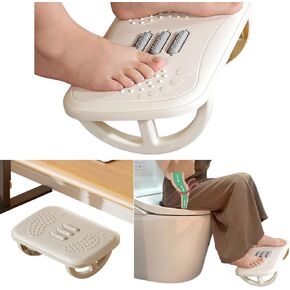 Rocking Foot Rest for Under Desk at Work, Ergonomic Footrest for Office, Home, Gaming, Foot Stool for PC, Chair, Couch, Computer, Ottoman, Leg Rest, Small Stand, Footstool, White, Large