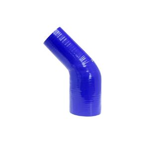 HPS HTSER45-300-400-BLUE Silicone High Temperature 4-ply Reinforced 45 degree Elbow Reducer Coupler Hose, 25 PSI Maximum Pressure, 4" Leg Length on each side, 3" > 4" ID, Blue