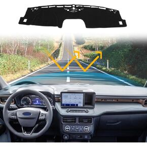 LLKUANG Dash Cover Mat Dash Mat Compatible with Ford Maverick 2022 Terylene Car Dashboard Cover Sun Shade Pad,Anti-Slip Dash Board Pad Accessories(Left Hand Drive)