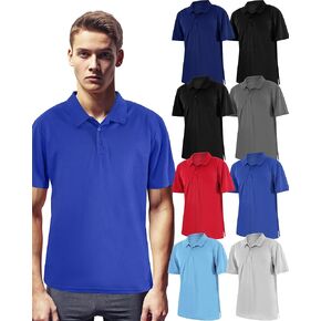 8 Pack Men's Quick Dry Short Sleeve Golf Shirt Summer Casual Tennis Athletic Collared Shirt