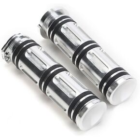 Heavy Duty CNC 1 inch Handle Grips for Touring Sportster Dyna Softail V-Rod (Chrome)