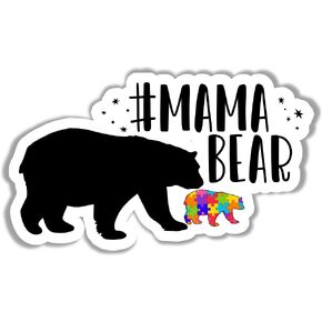 Mama Bear Autism Car Decals - Autism Car Sticker for Awareness - Mom Sticker Large 6 Inches Premium Quality