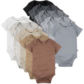 Honestbaby 10-Pack Short Sleeve Bodysuits One-Piece 100% Organic Cotton for Infant Baby Boys, Girls, Unisex in Kuwait