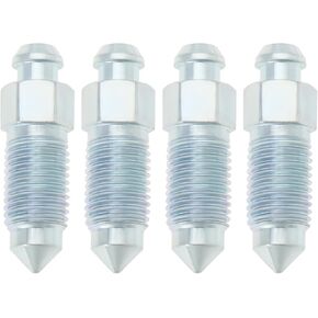 4Pcs Q235 Steel Brake Caliper Bleed Screw 3/8-24 Brake Caliper Bleed Screw Nipple Compatible with Harley-Davidson 502660 Silver