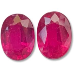 1 Pair (2 Pcs) Natural Mozambique Ruby Faceted Gemstone Top Quality Shape: Oval/Size: 8mm Wholesale Lots