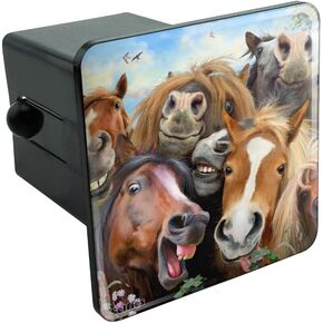 GRAPHICS & MORE Horses Selfie Tow Trailer Hitch Cover Plug Insert
