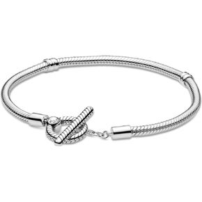 PANDORA Pandora Moments T-Bar Snake Chain 925 Sterling Silver Charm Bracelet