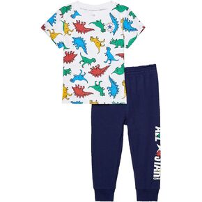 Converse Boy's Dino Short Sleeve Tee + French Terry Joggers Set (Little Kids)