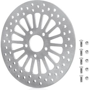11.5" Rear Brake Rotor For Harley Davidson Brake Parts Upgrade for Touring Sportster Softail Dyna for Ultra Limitid with Bolts Set Round Holes Stainless Steel Disc