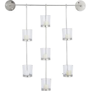 CosmoLiving by Cosmopolitan Metal Solid Wall Sconce, 23" x 6" x 27", Silver