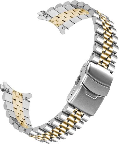 20mm 22mm Stainless Steel Curved End Watch Band Replacement Double FlipLock Buckle Metal Watch Strap Bracelet for Men Women in Saudi Arabia